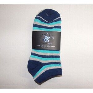 Beverly Hills Polo Club 3 Pair Women's Ankle Socks Blues & Gray NEW
